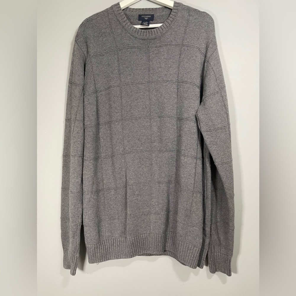DOCKERS Men's Grey Knit Sweater Size LT‎